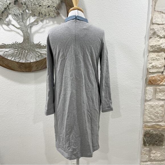 COS Cotton Dress Peter Pan Collar Gray Blue Chambray Small - Picture 4 of 7